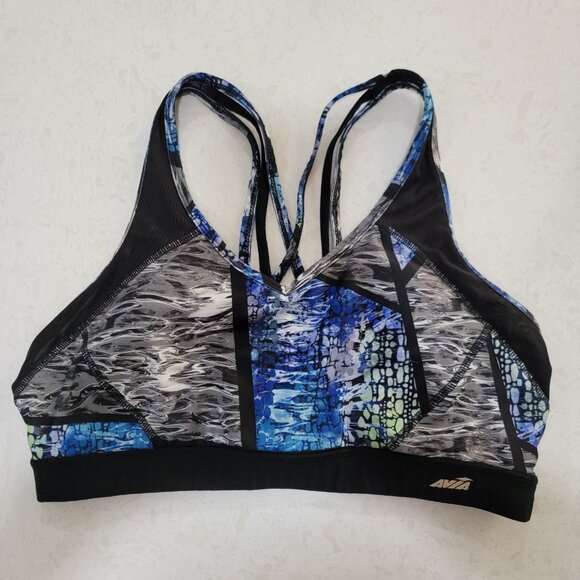 Avia‎ Sports Bra Strappy Colorful Compression Bra Medium Support XL - Picture 1 of 4